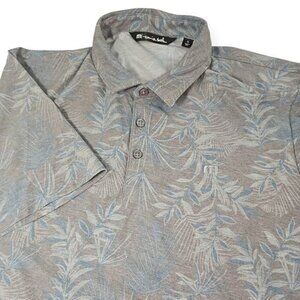 Travis Mathew Lake Of Isles Golf Polo Grey Floral Pattern Mens Size XL,‎ X-Large